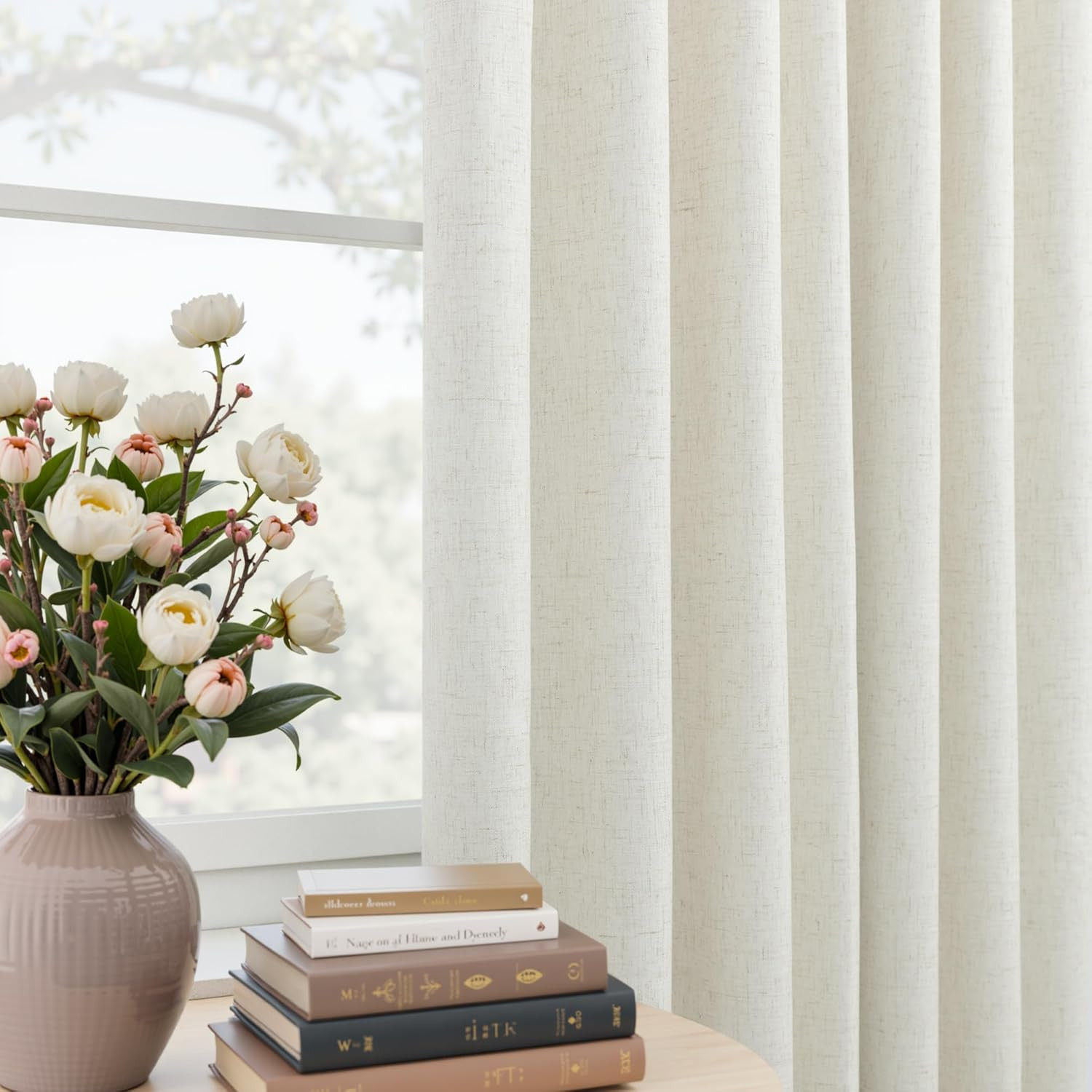 Luxury 108″ Blackout Curtains, Linen Pinch Pleated Drapes for Living Room