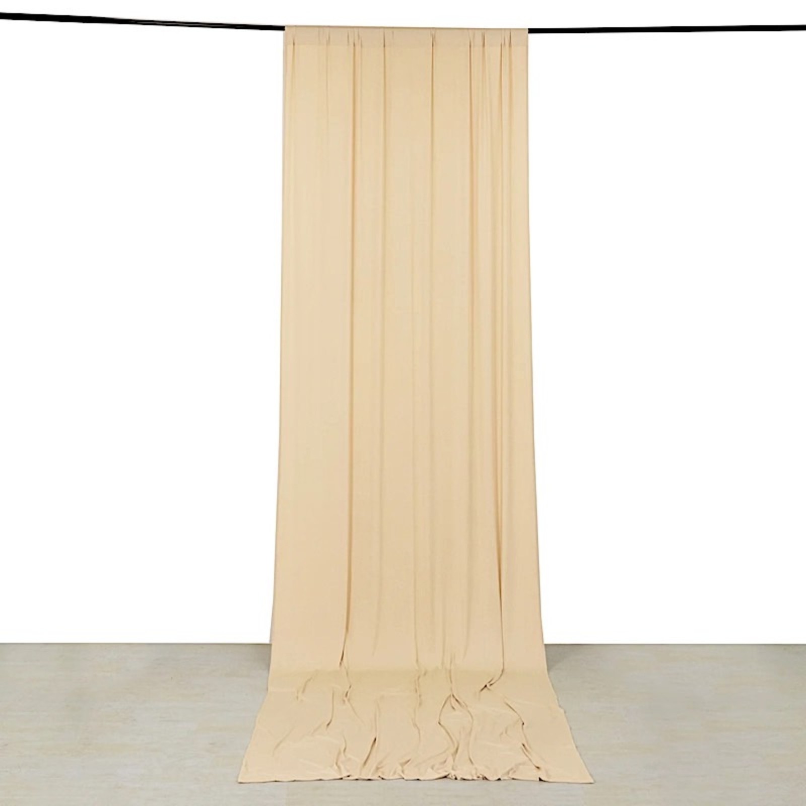 5 ft x 14 ft BEIGE 4-Way Stretch Spandex Divider Backdrop Curtain Party Wedding