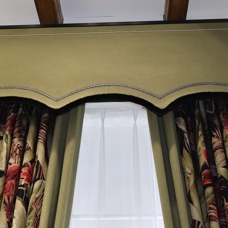 high-grade American jacquard cloth valance blackout curtain tulle drape C1950