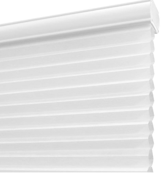 White Polyester 35 in.W x 72 in.L Light Filtering Cordless POSH Honeycomb Shade