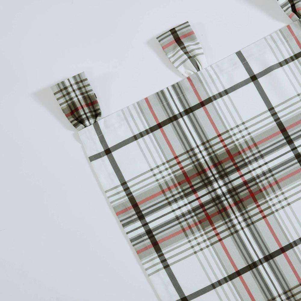 Alder Plaid Grey Microfiber 50X20 Tab Top Window Valance