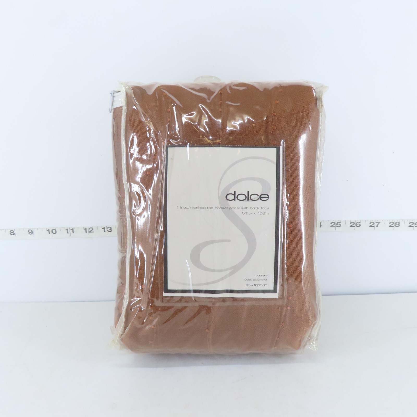 NEW – DOLCE 50″x108″ 1 LINED/INTERLINED ROD POCKET PANEL WITH BACK TABS CURTAIN