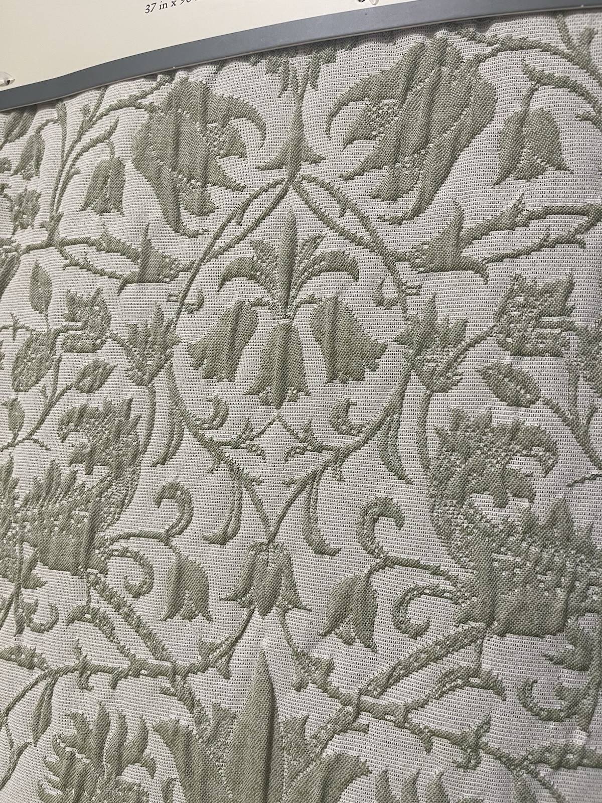 WILLIAM MORRIS Co Sage Green Floral Lodden Textured Curtains (2 x 37 x 96″)