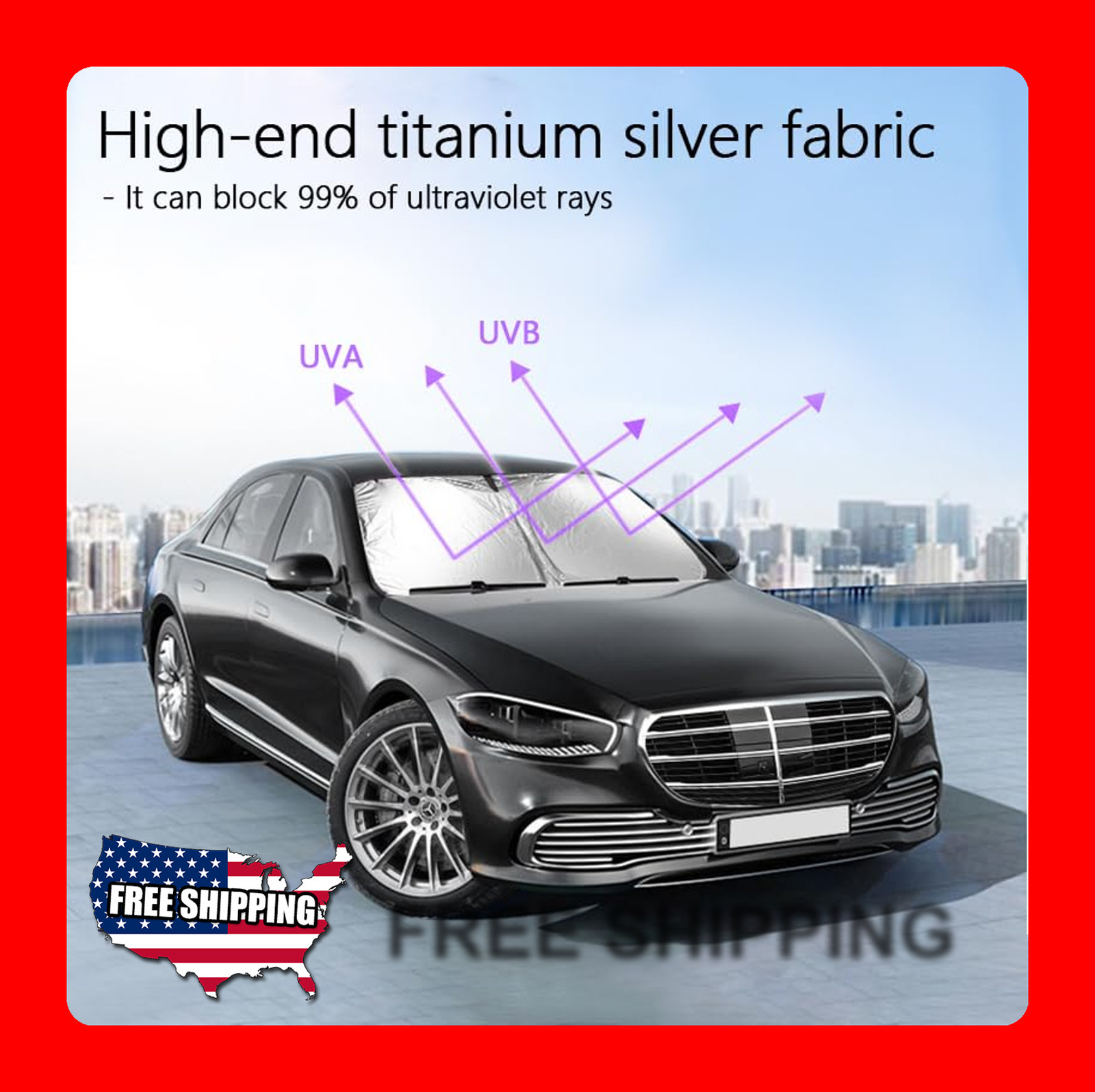 Car Windshield Sun Shade Reflective UV Heat Blocker 57×32 Inches