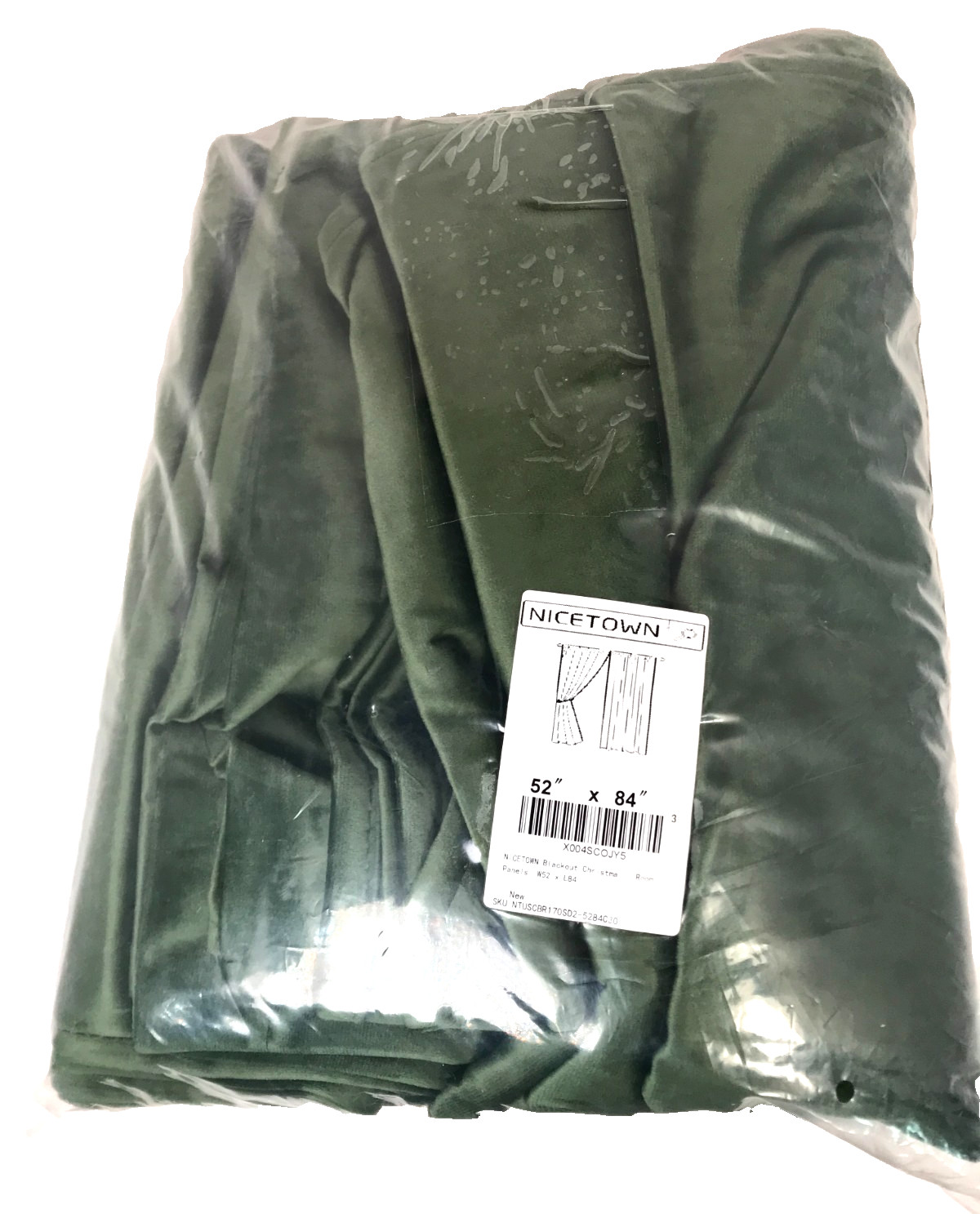 Olive Green Velvet Blackout Curtains 52″ x 84″ Bedroom Window Panel Pair 2 Pack