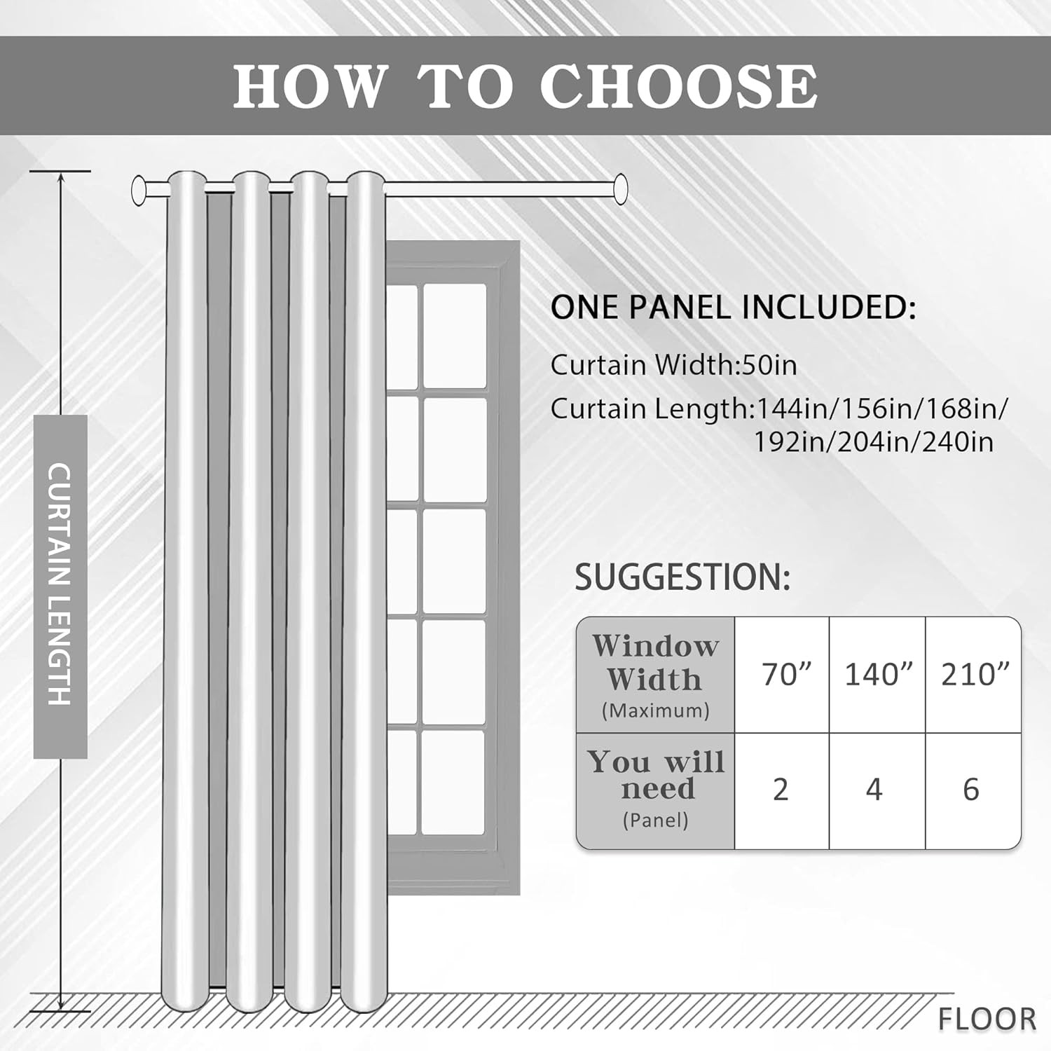 Extra Long Curtains 12Ft Length Thermal Insulated – Blackout 2 Story Curtains He
