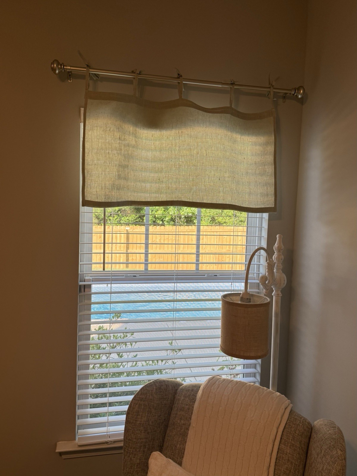 Custom Made Tie Linen Valance Small Window Sage 36×18” Front Door Window New