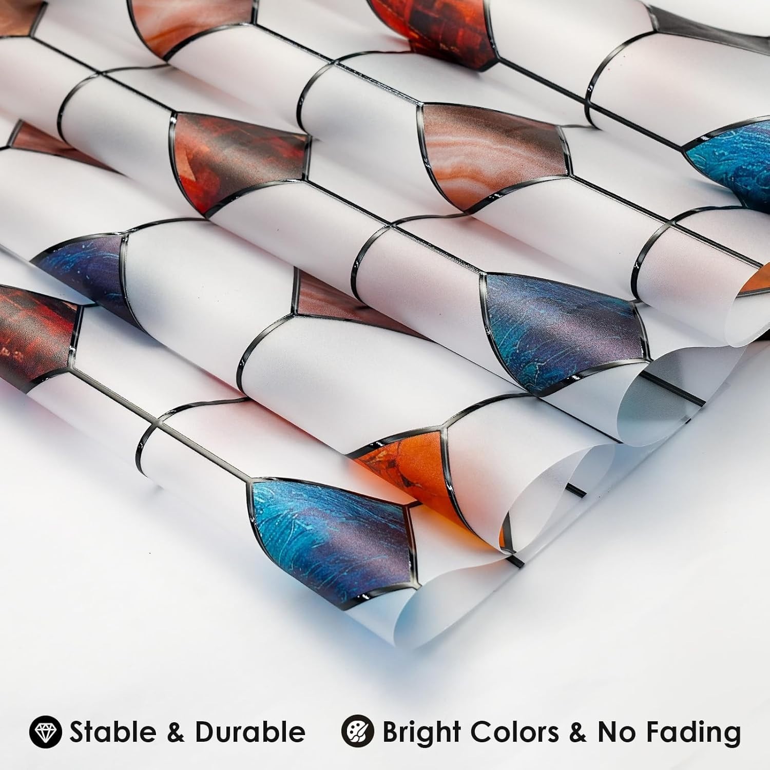 Stylish Geometric Window Clings, Easy Static Cling Installation, 17.7in x 78.7in