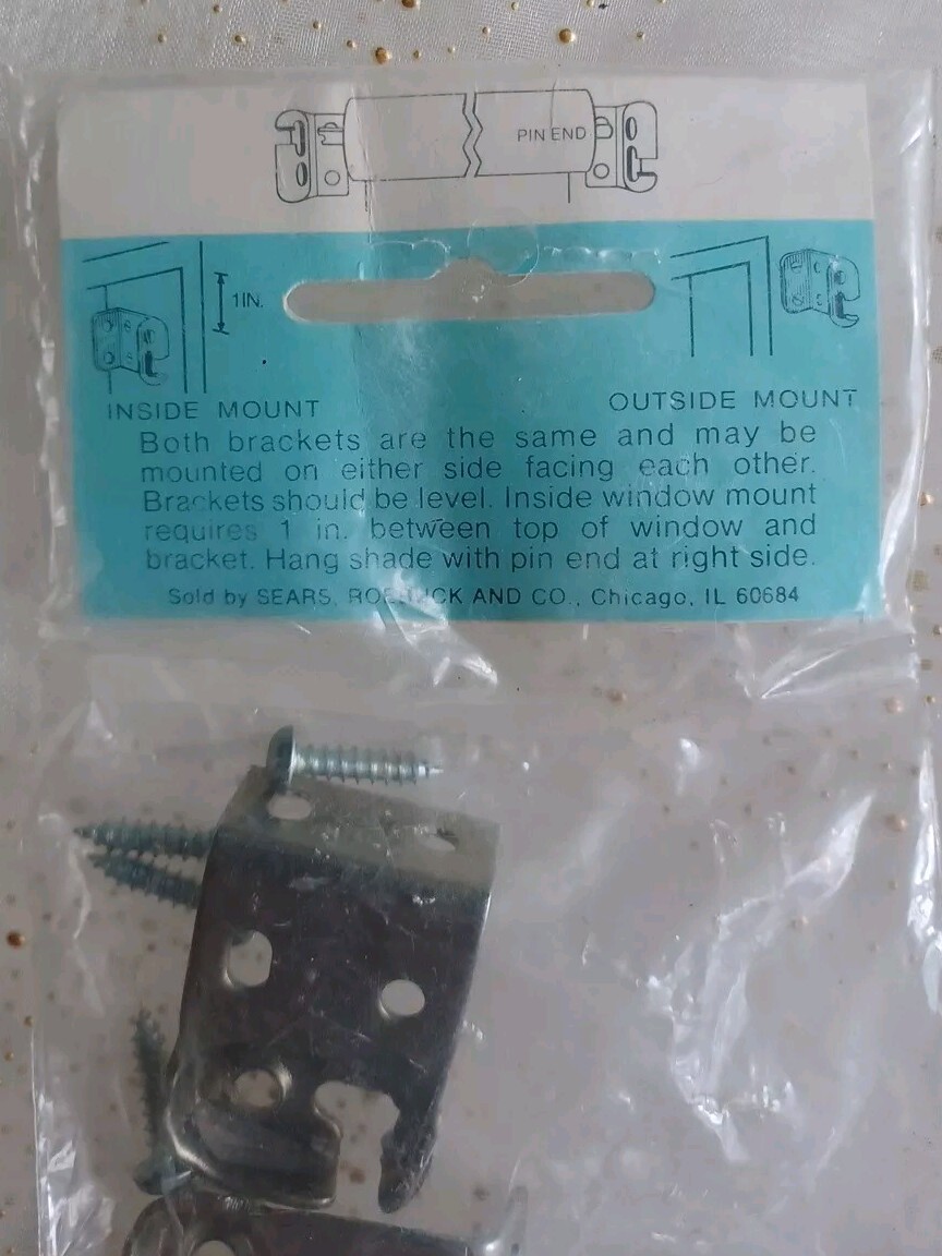 2 Sears Roller Shade Inside – Outside Mount Brackets – Vintage