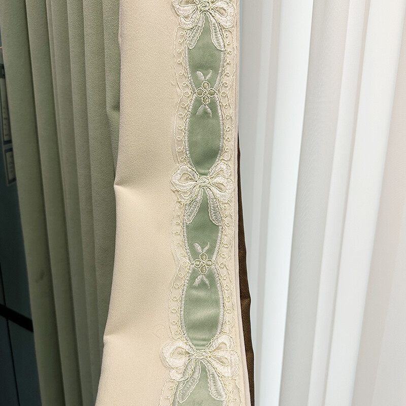 modern Simplicity Northern chenille lace green shade valance curtain tulle M1612