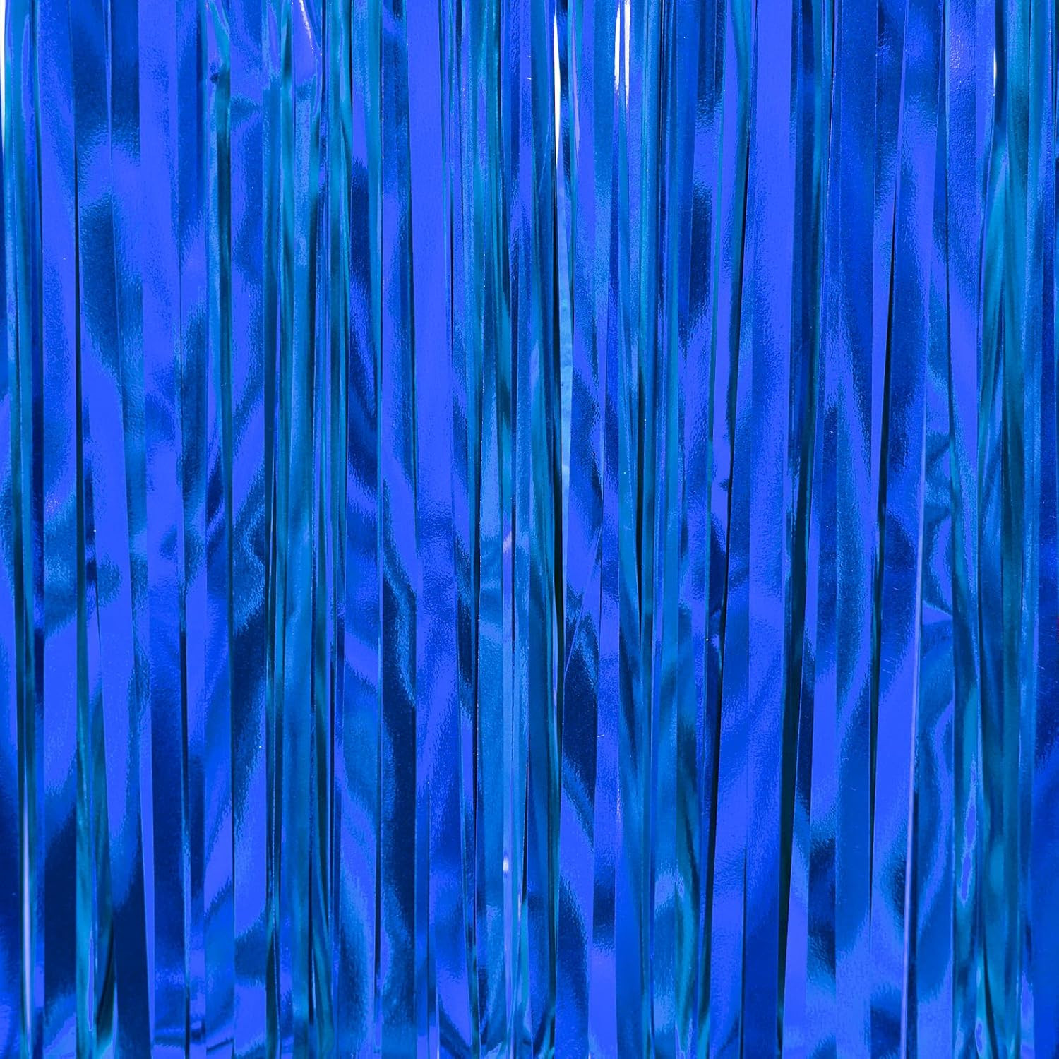 Dark Blue Streamers Fringe Backdrop 3Pcs Navy Blue Foil Fringe Curtain 8.2FT Tin