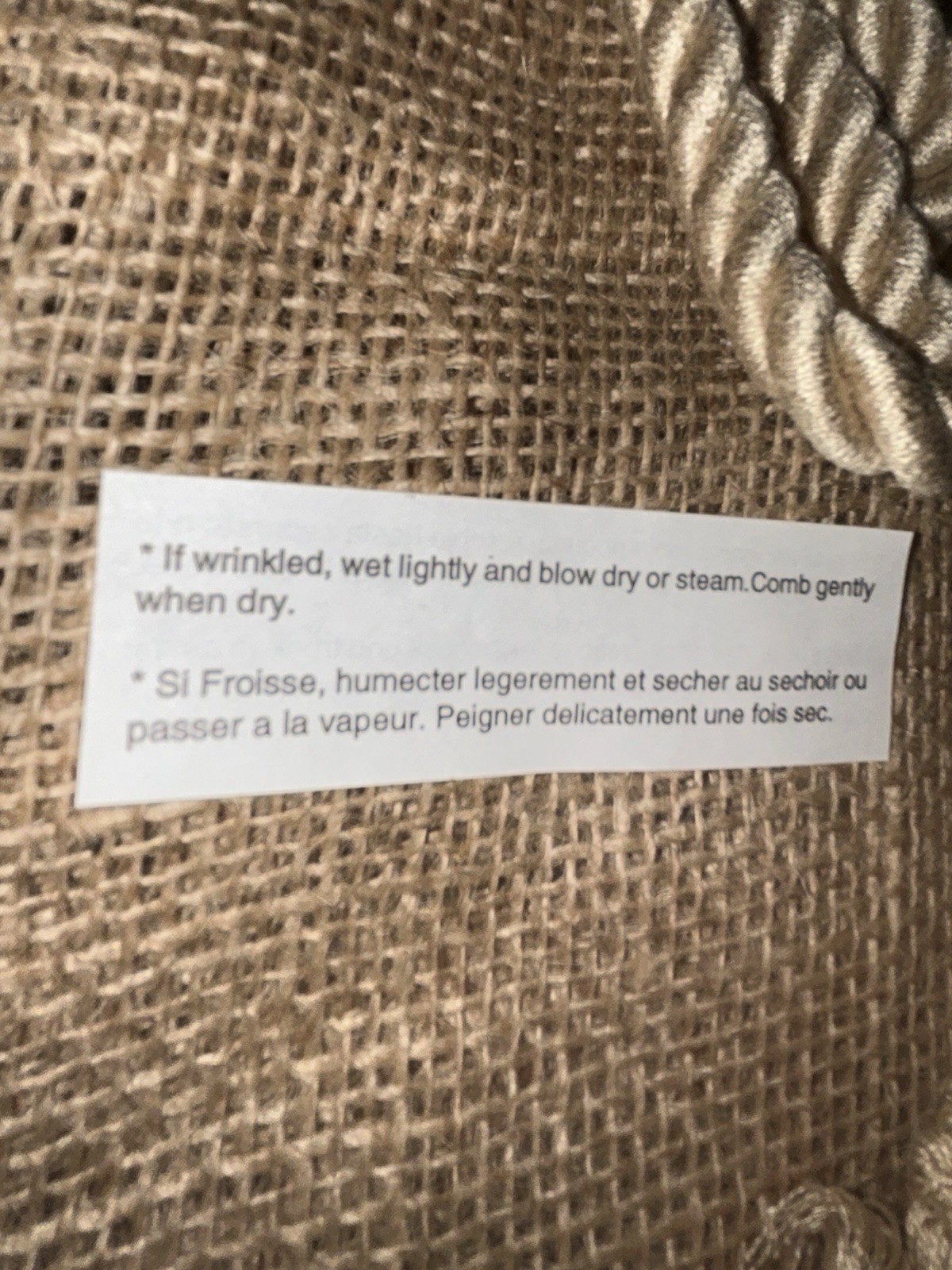 VTG DOUBLE Creamy Tan Detailed 6” Tassel Curtain Tieback 20.5”L