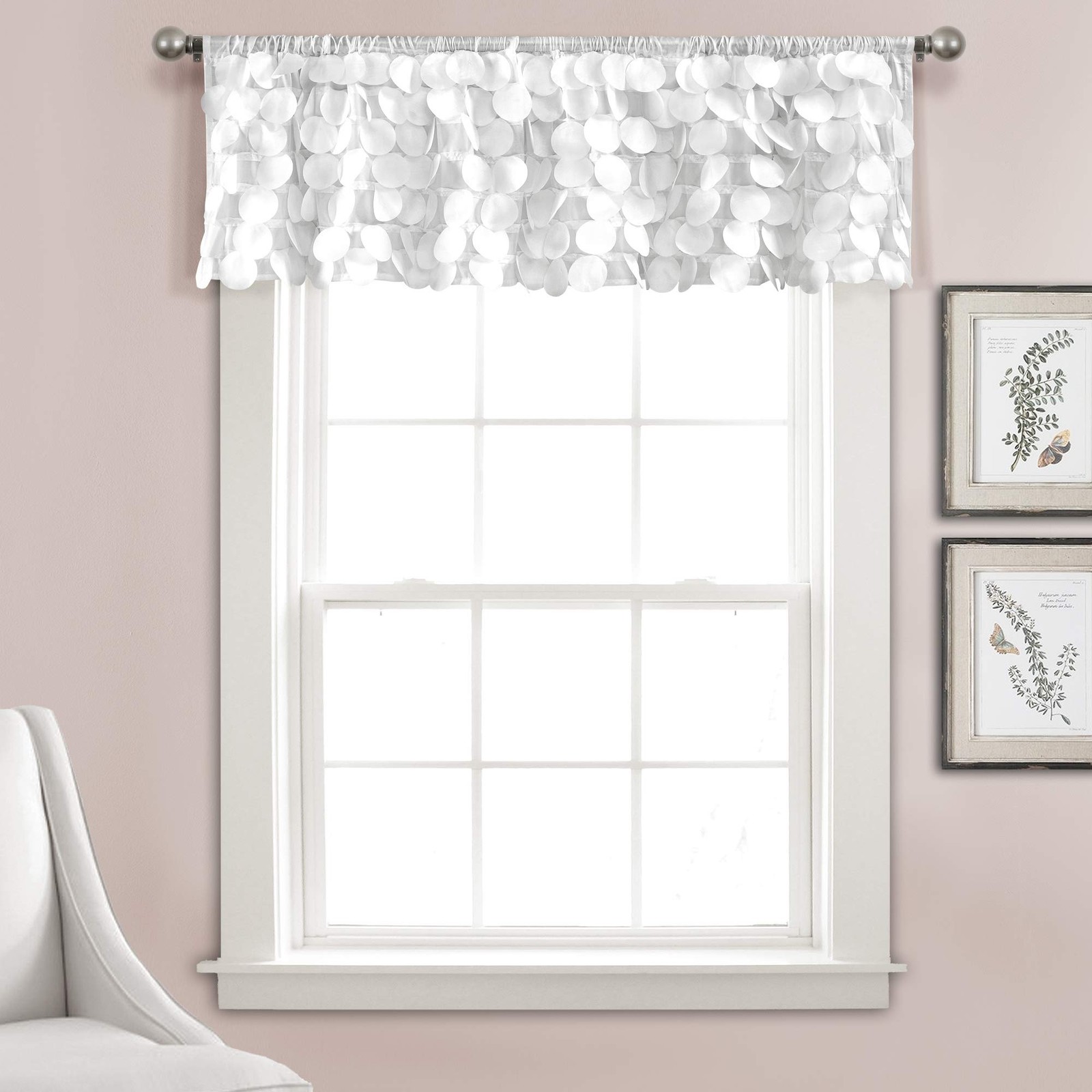 Lush Décor, White Decor Gigi Valance 70″W x 14″L (Pack of 1),