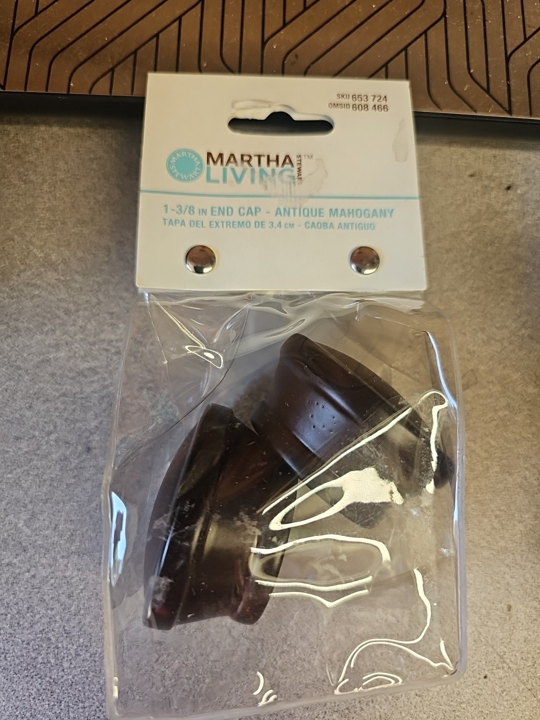 Martha Stewart Living Antique Mahogany End Caps 2 Each 1 3/8” 653 724