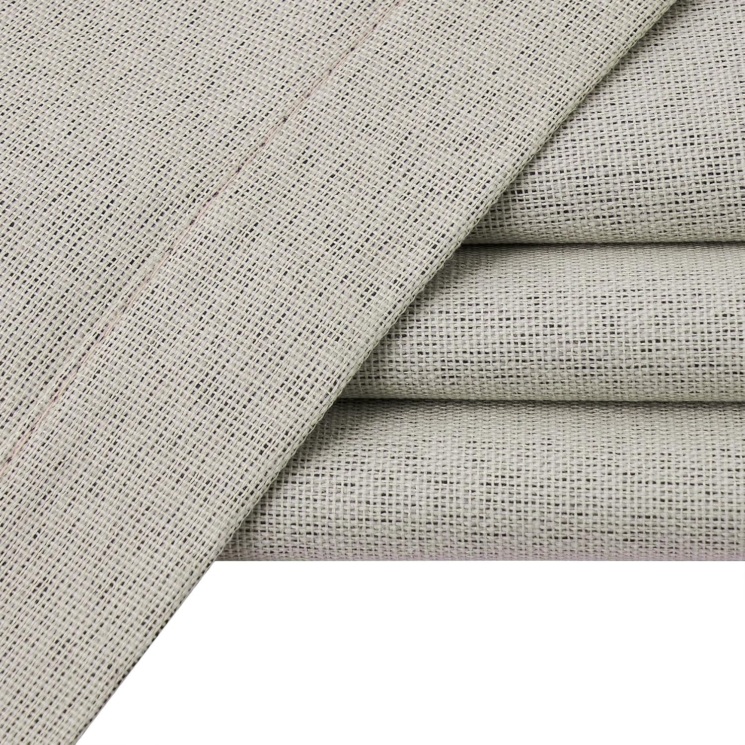 100% Blackout Linen Textured Curtains 84 Inch Length 2 Panels Set for Living Roo