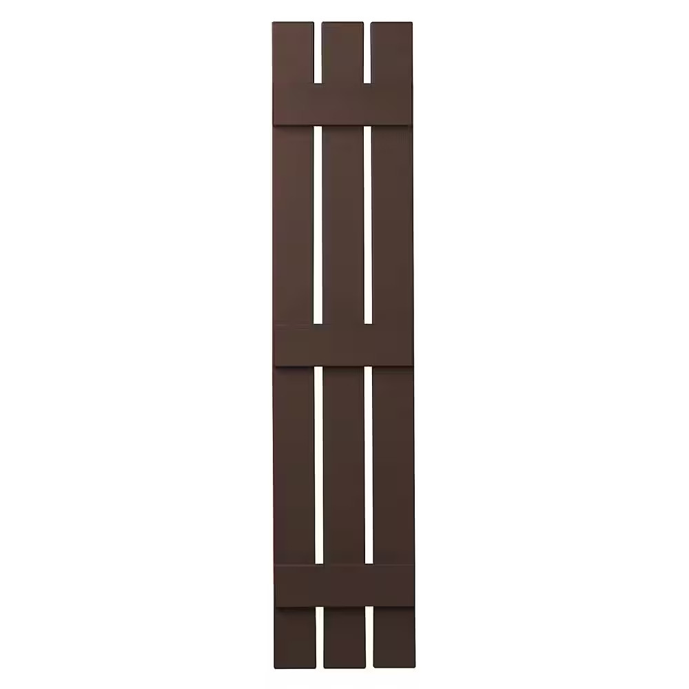 13 In. X 55 In. Polypropylene 3-Board Open Board and Batten Shutters Pair in Ter