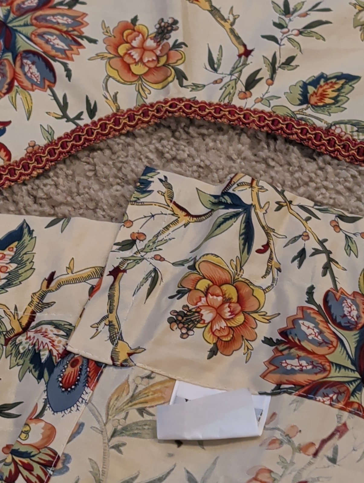Waverly Felicite Floral Window Valance Curtains Set Of Two with Grimp Trim 50×15