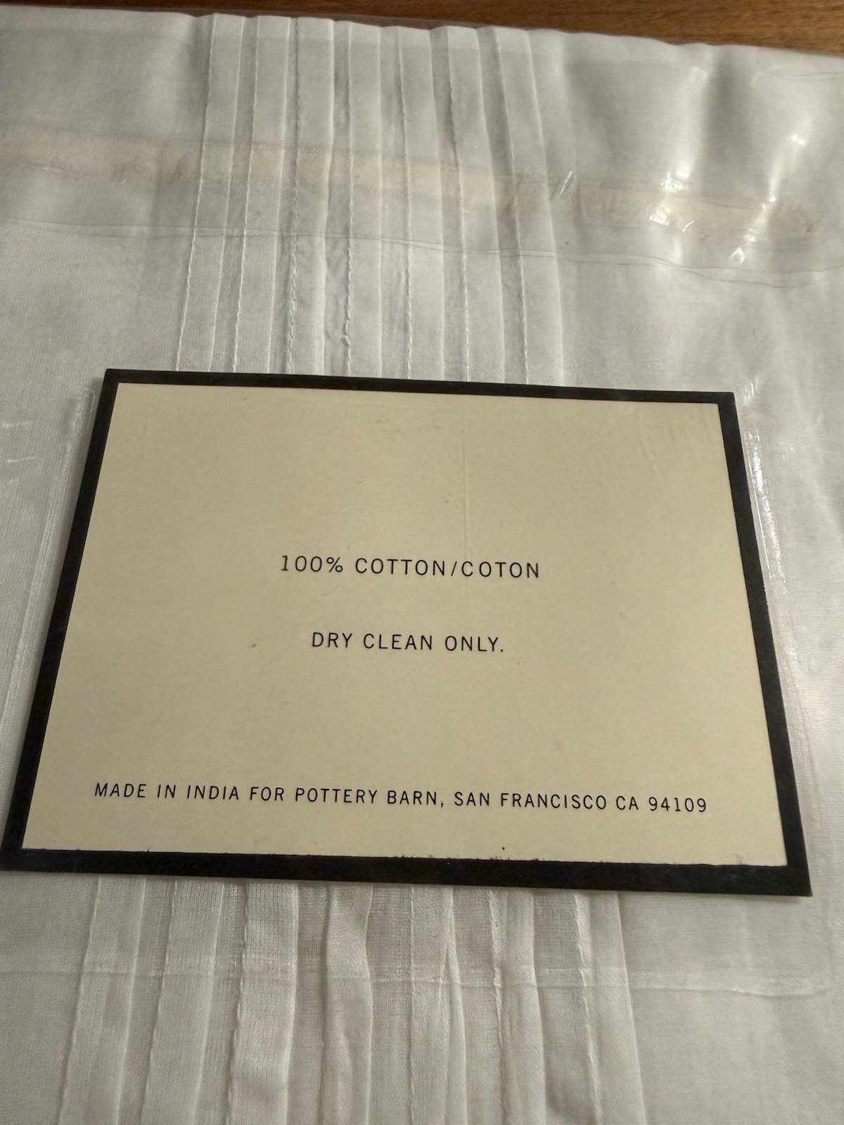Pottery Barn Marquesa SHEER Drape Panel 42 x 44 100% Cotton White Tie Top NEW