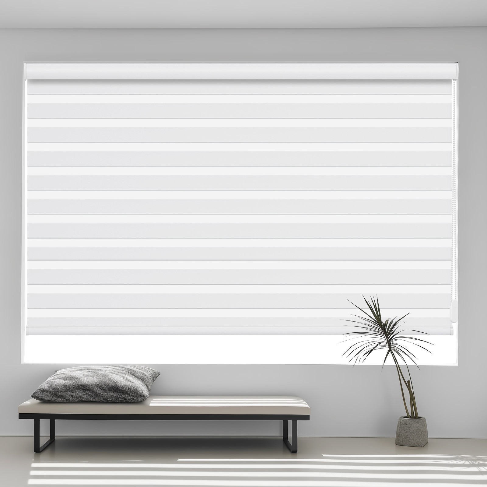 Changshade Corded Dual Layer Window Treatment Zebra Roller Shades Window Blinds