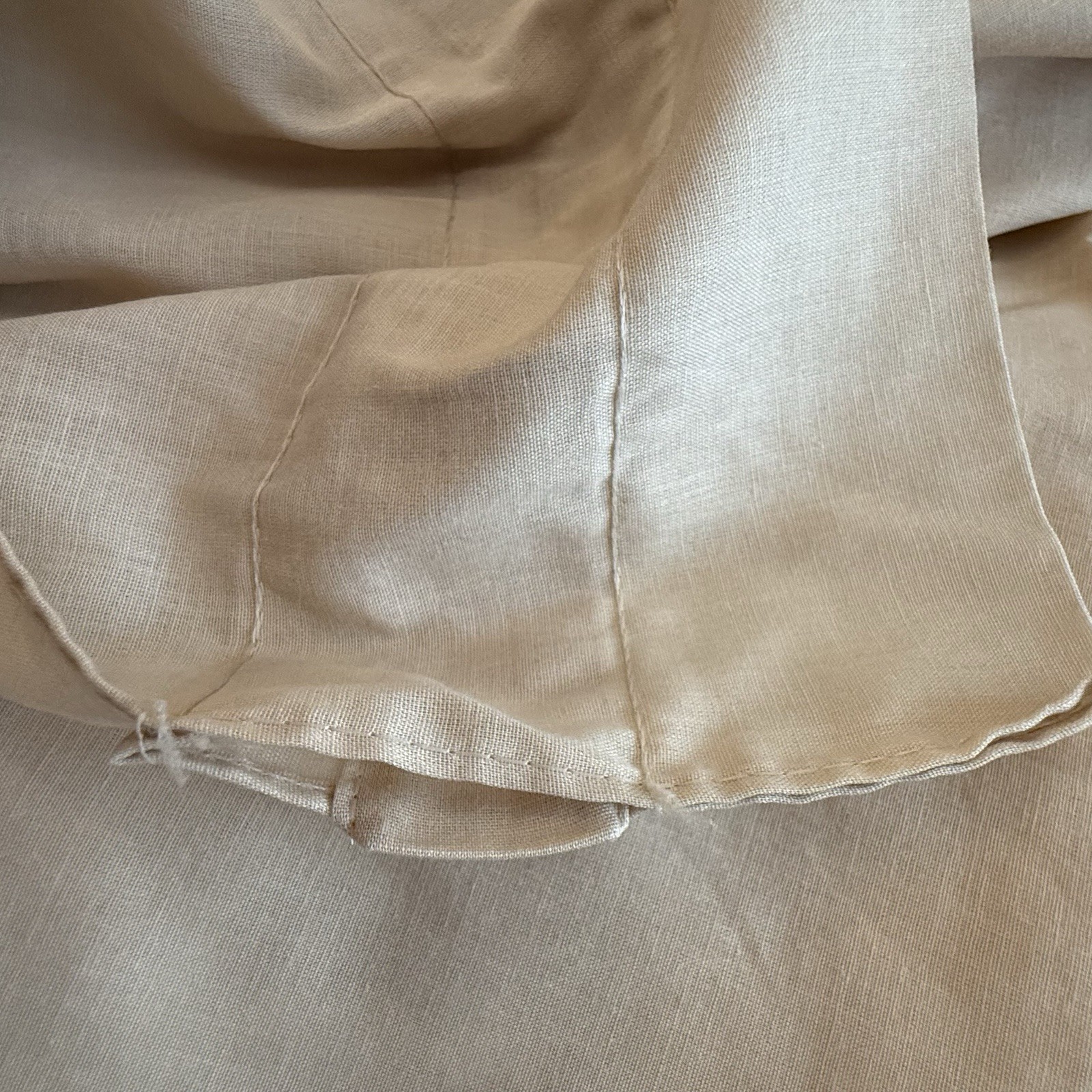 1980s VTG Ruffled Priscilla Curtain SET 2 WIDE Panels Tie Back Beige 84×83 EACH