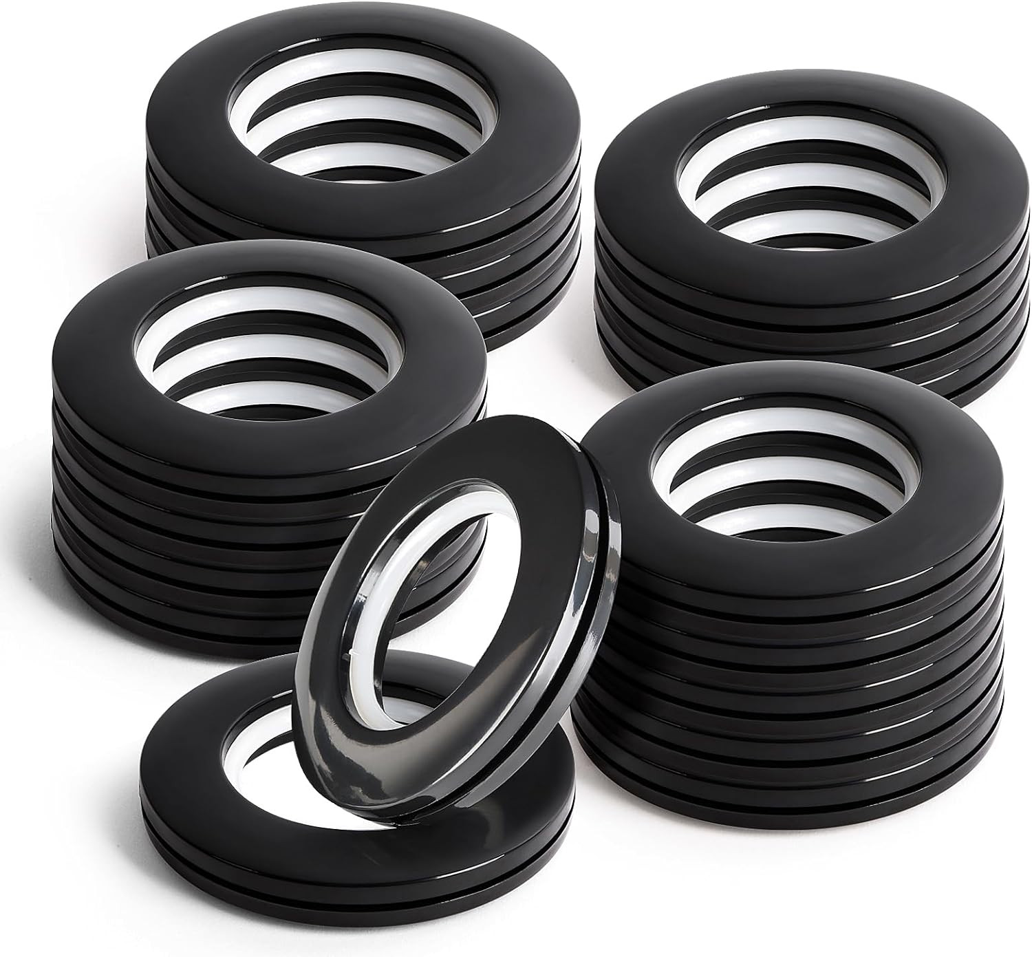 16PCS Curtain Grommets Curtain Eyelet Rings round Plastic Rings Inner Diameter 1