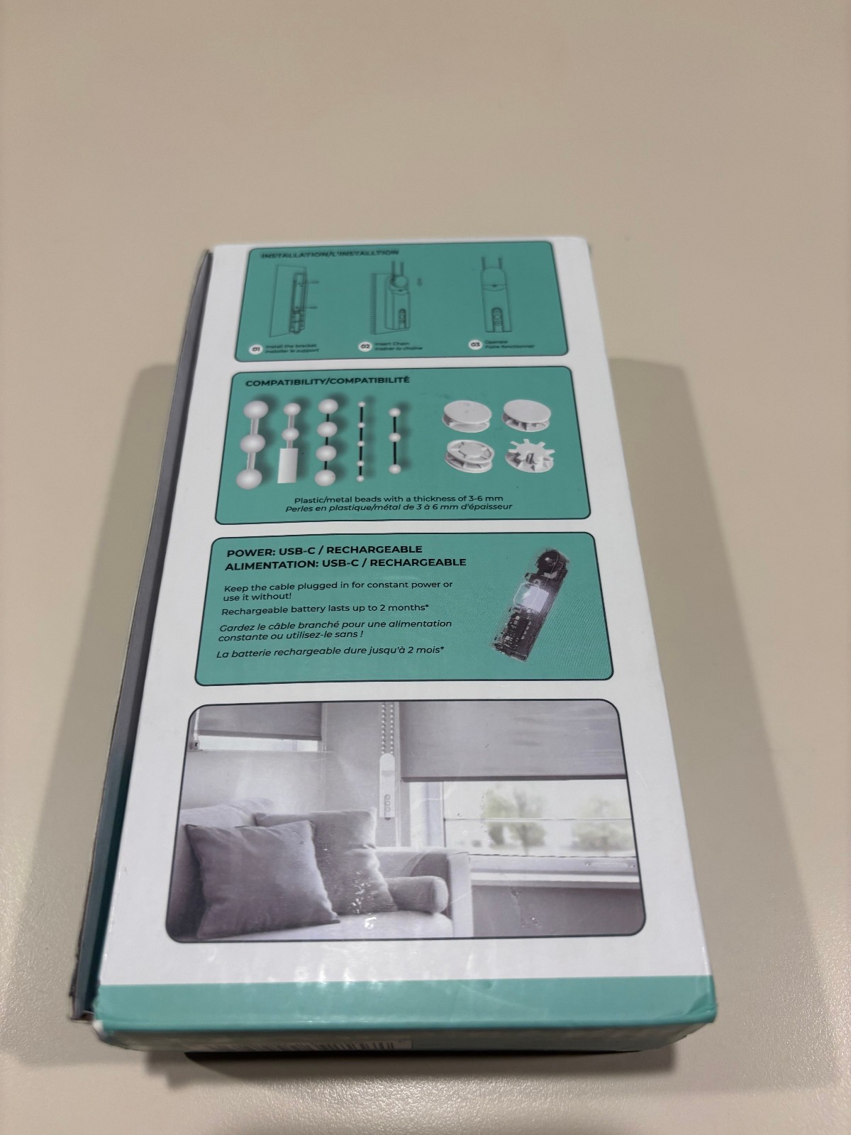 Aura Roller Smart Shade Driver With Remote & WiFi Dongle For Beaded Cord Shades