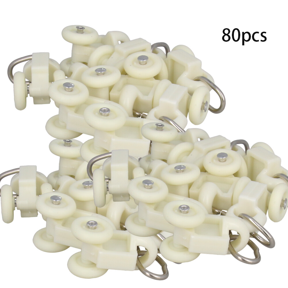 13.5mm Dia Curtain Track Rollers Plastic Twin Wheeled Pulleys Rail Sliding