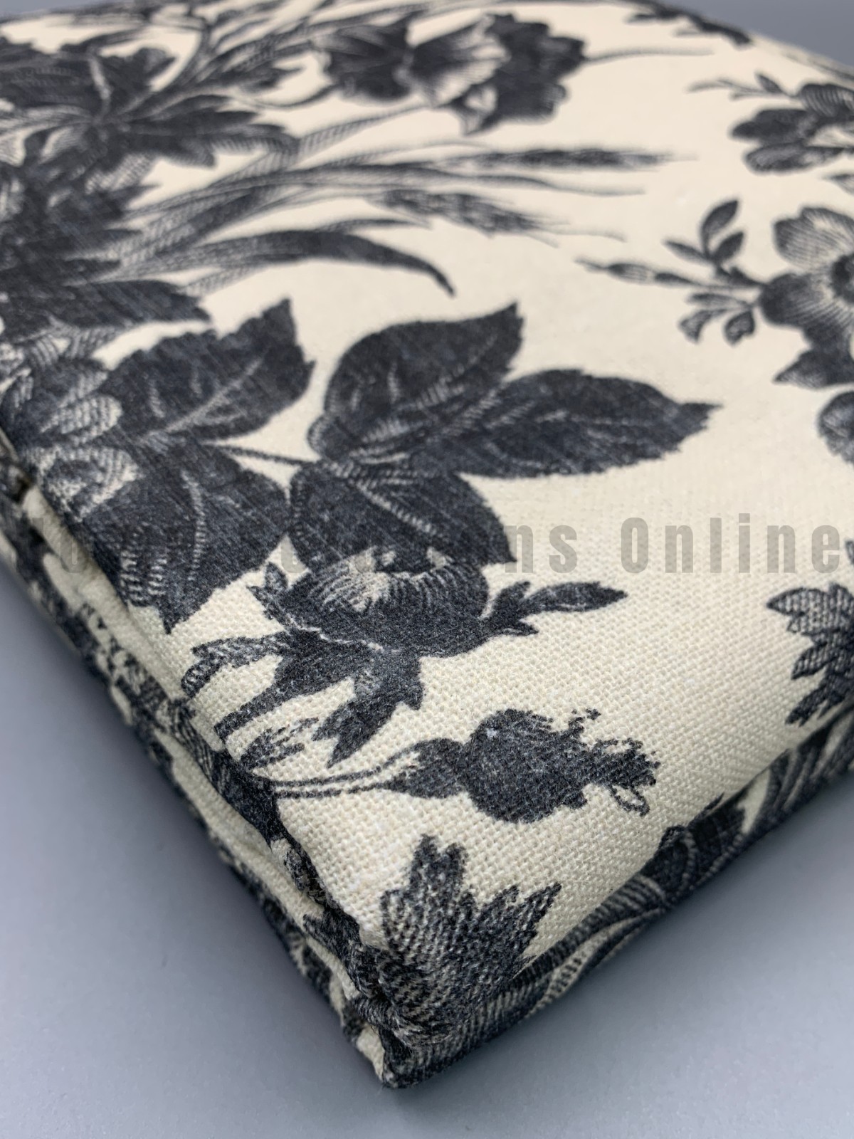 Pottery Barn Sorrel Toile Cotton Lined Curtain Charcoal 50″ x 84″ #Q9X
