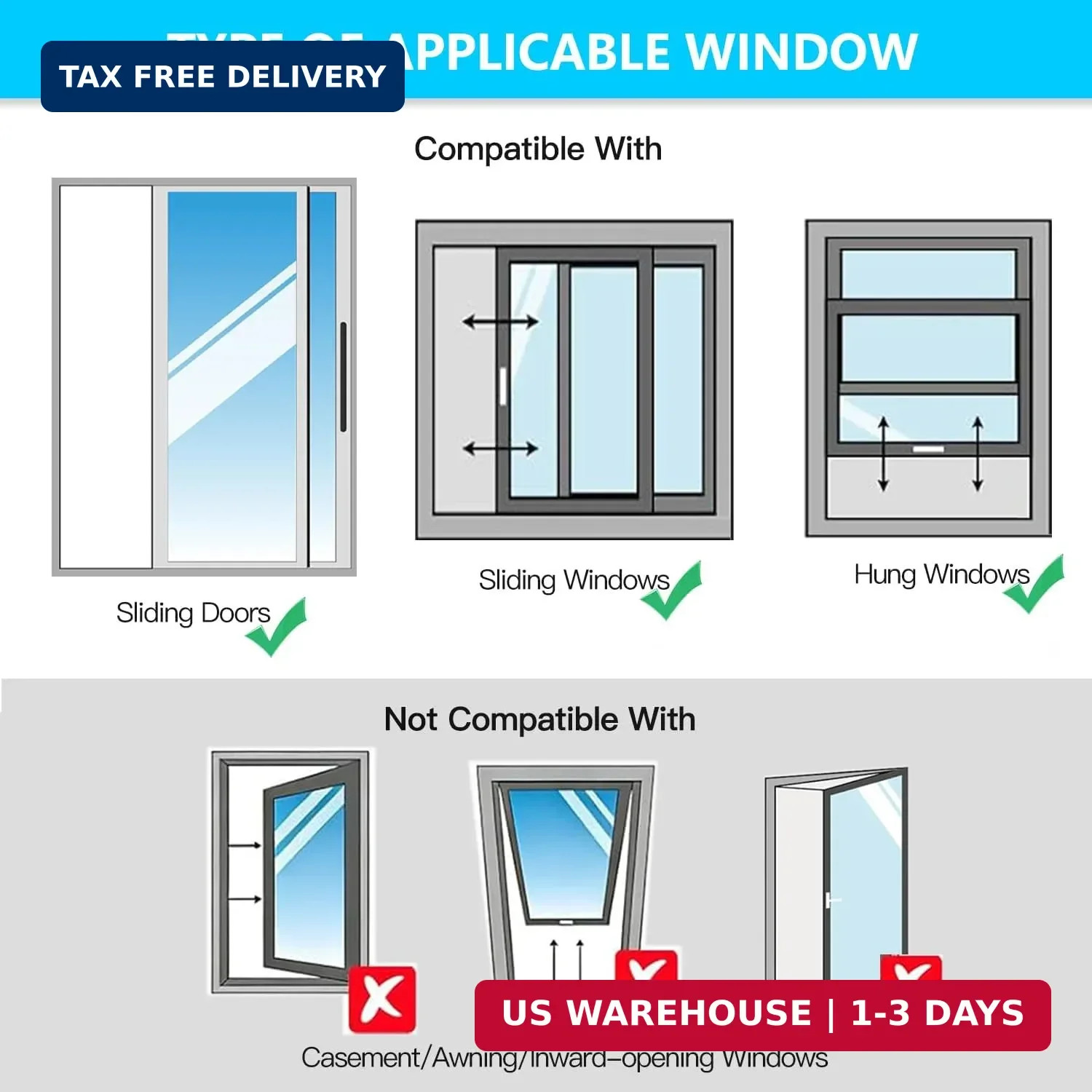 3-Layer Insulated Portable AC Window Seal Kit Max 70″ Stepless Adjustable Reflec