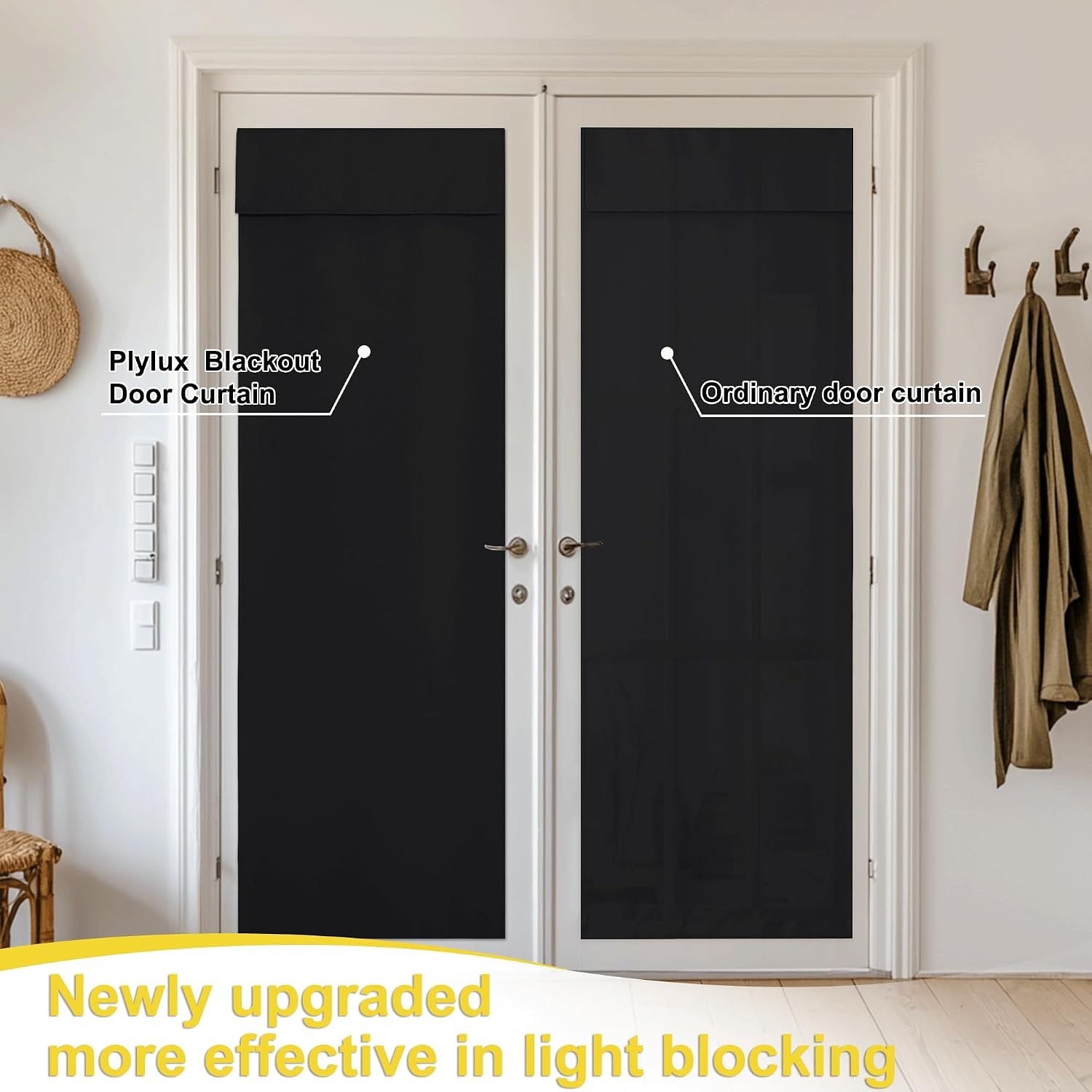 Blackout Thermal Insulated French Door Curtain, 26W x 72L, 1 Panel
