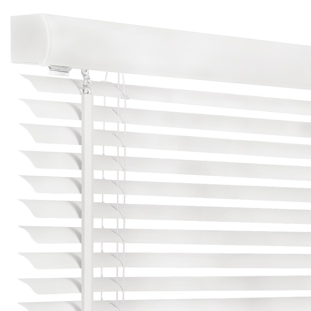 Vinyl Light Filtering Cordless Window Mini Blind, 58″ Width x 48″ Length, Pearl