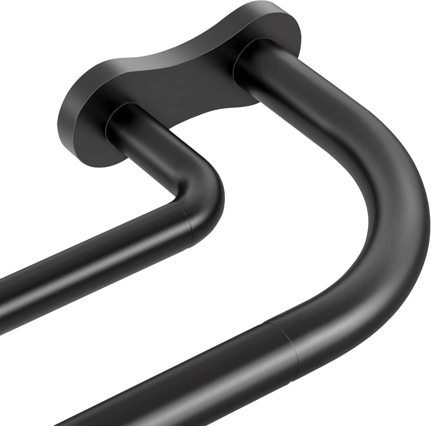 Double Curtain Rod, Black Wrap around Blackout Dual Curtain Rods for Windows 48