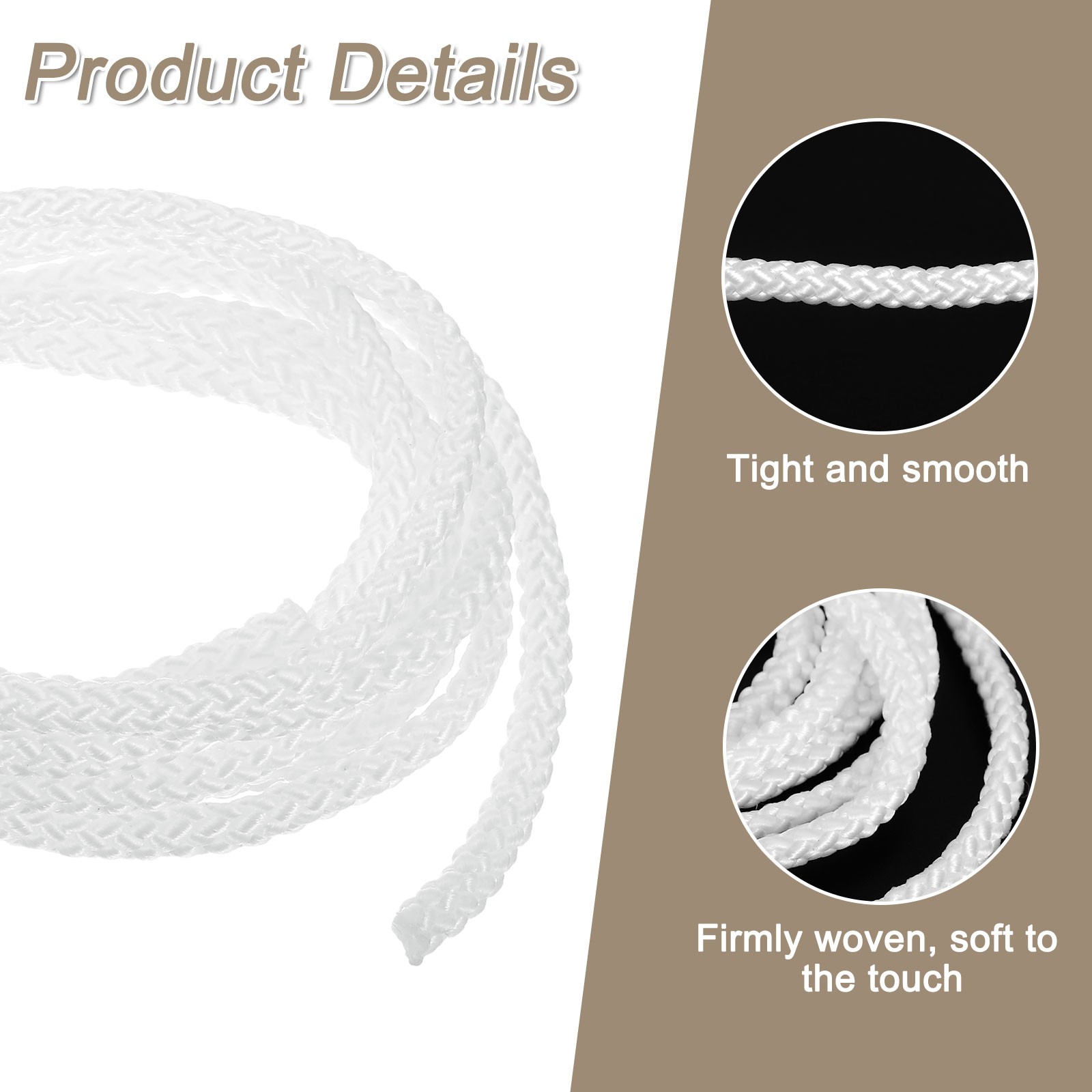 Cord Loop for Window Shades, 3.5mm 4Ft Window Blind Looped String, Beige