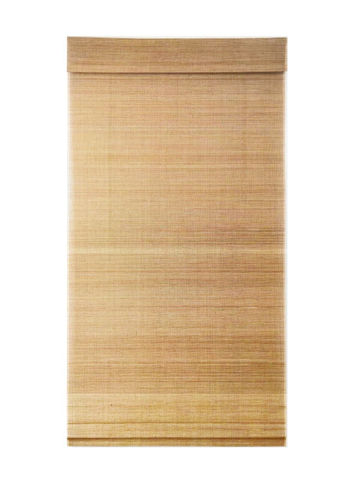 Cordless Light Filtering Bamboo Roman Window Blind Sun Shade w/ Valence – Beige