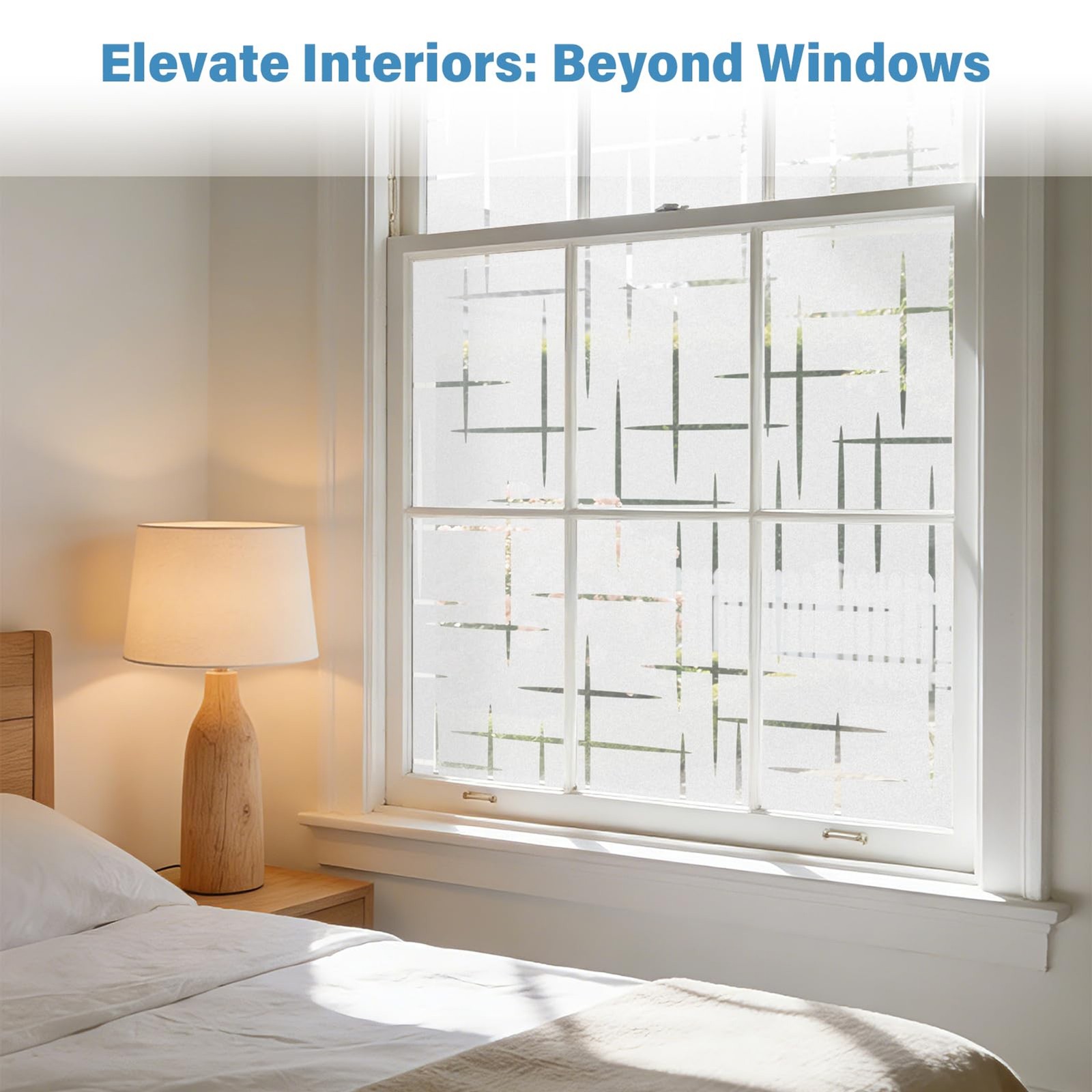 Finnez Frosted Window Film Non-Adhesive, Frosting Privacy Film for Glass Windows
