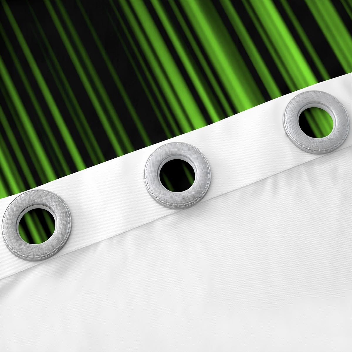 Feelyou Abstract Ombre Blackout Curtains Boys Green And Black Striped Window