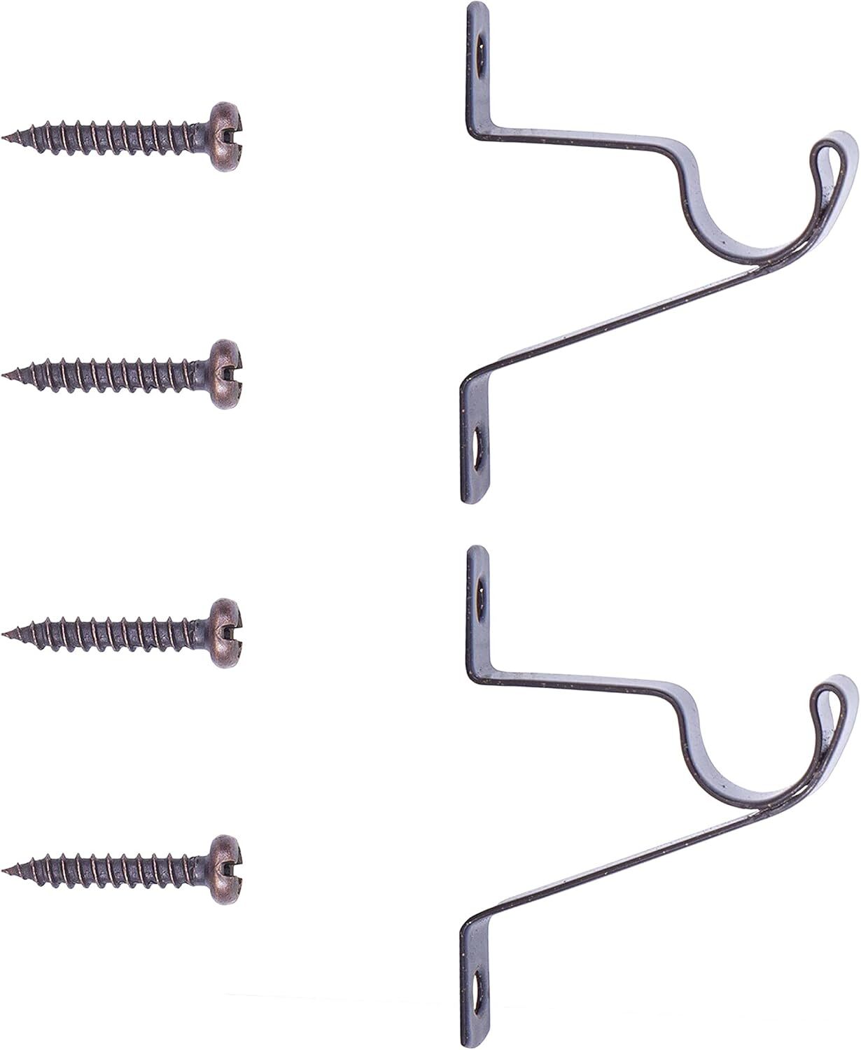 28-48 in. Adjustable Petite Café Curtain Rod, 2-Pack, 7/16 in. Diameter, Bronze