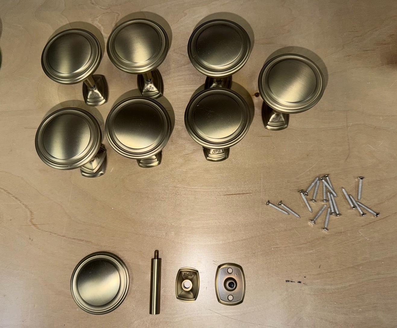 8 Contemporary Brass Curtain Tie Back Drapery Holders 3″ Circles x 3.5″ Tall