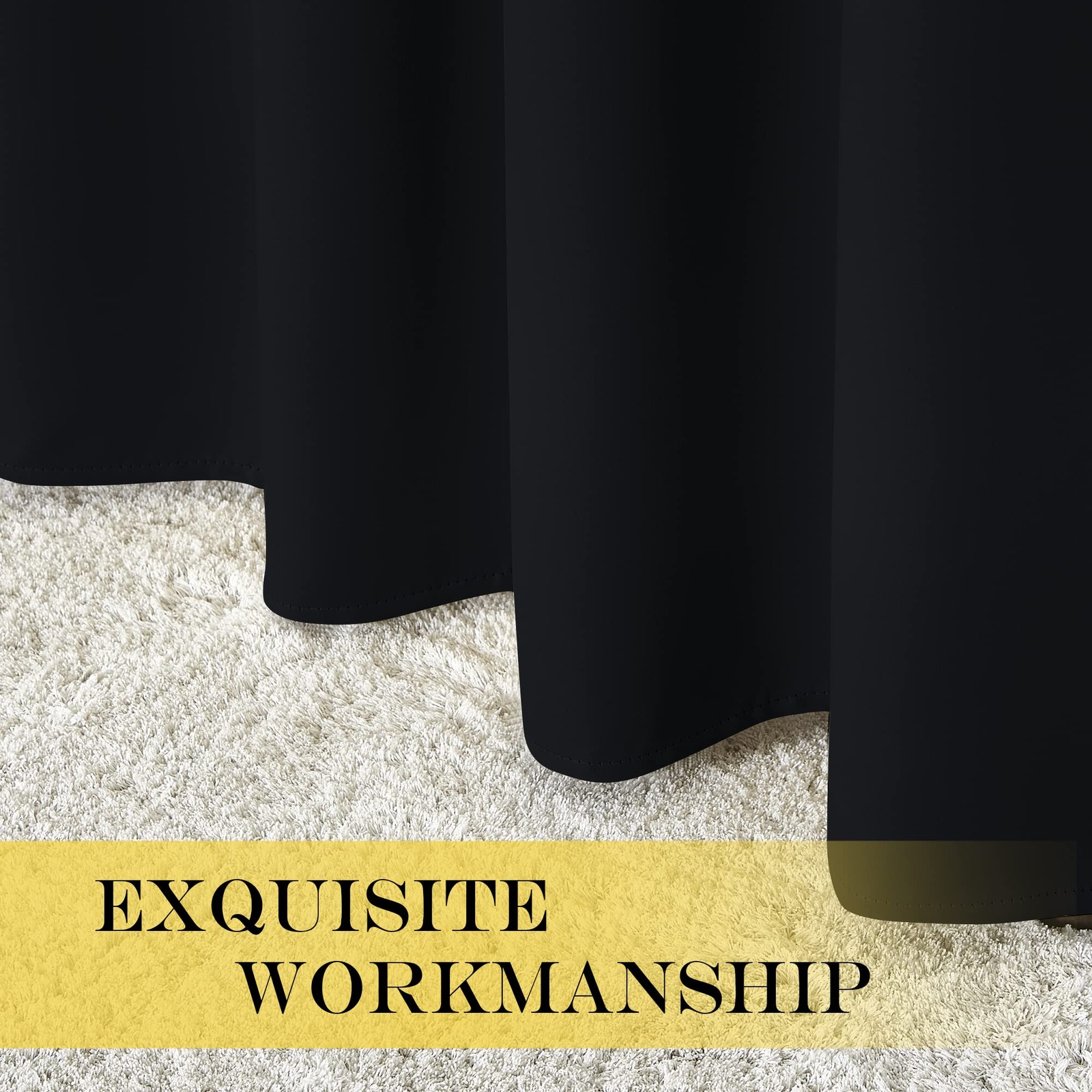 Black Out Curtains 63 inch Long – Grommet Thermal Insulated Modern Room Darke…