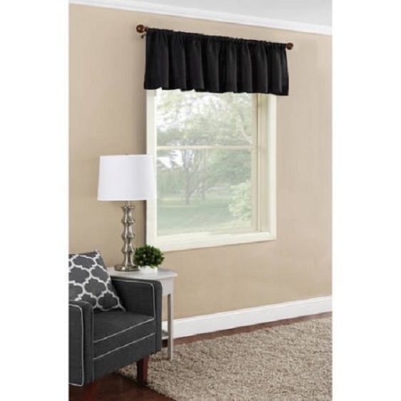 Solid Tailored Textured Window Valance, 56″ x 17″ in.- Solid Colors, Choice-NEW