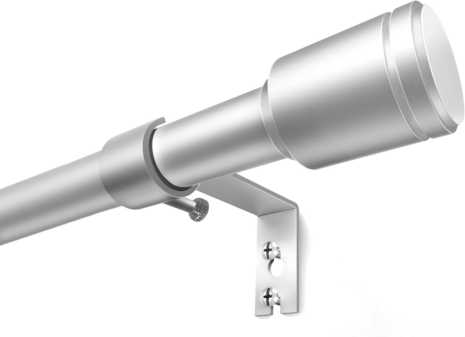 30″-90″ Adjustable Curtain Rod with Brackets 5/8″ Dia for 30″-84″ Window, Silver