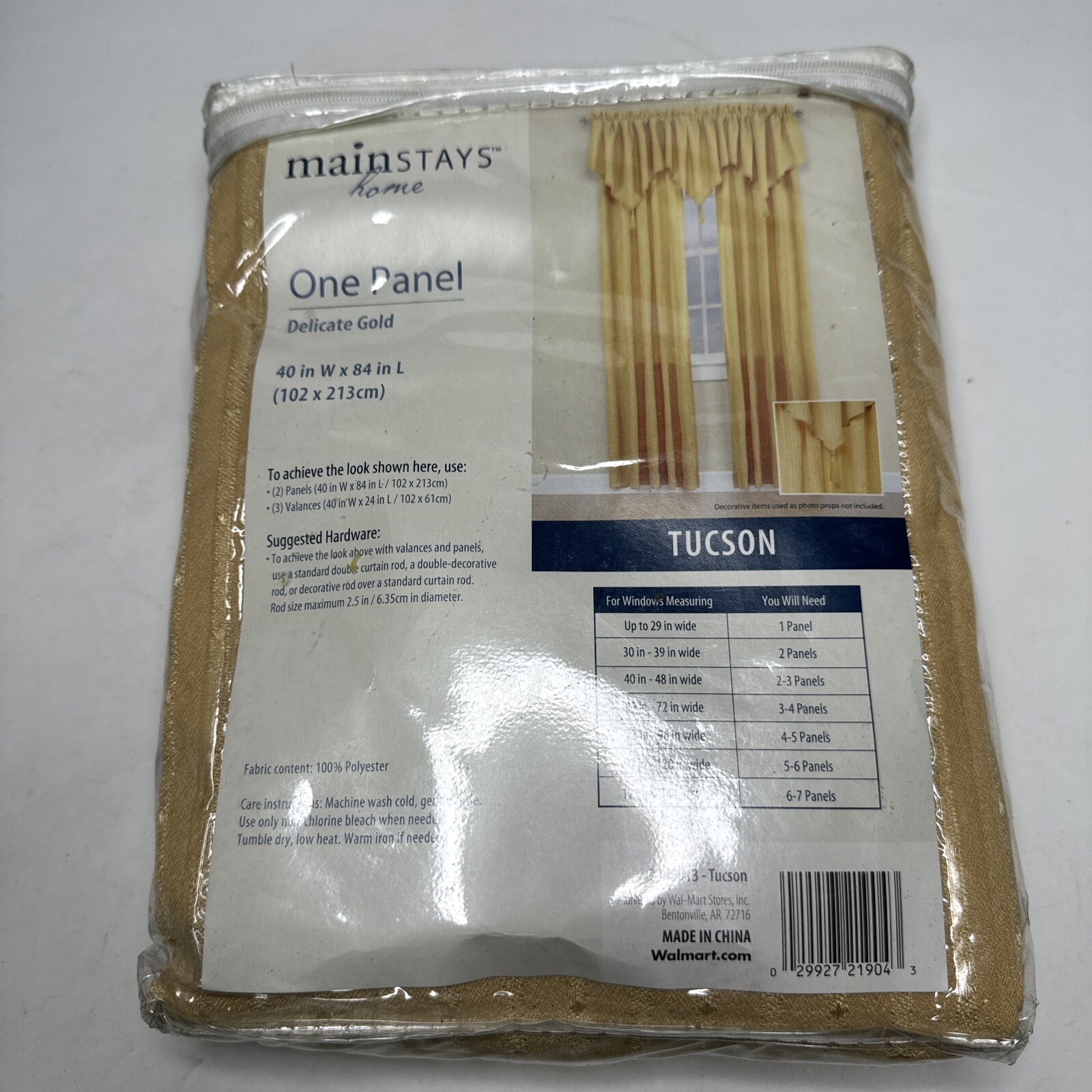 Mainstays Home Delicate Gold Tuscon One Panel 40″ W x 84″ L Brand New