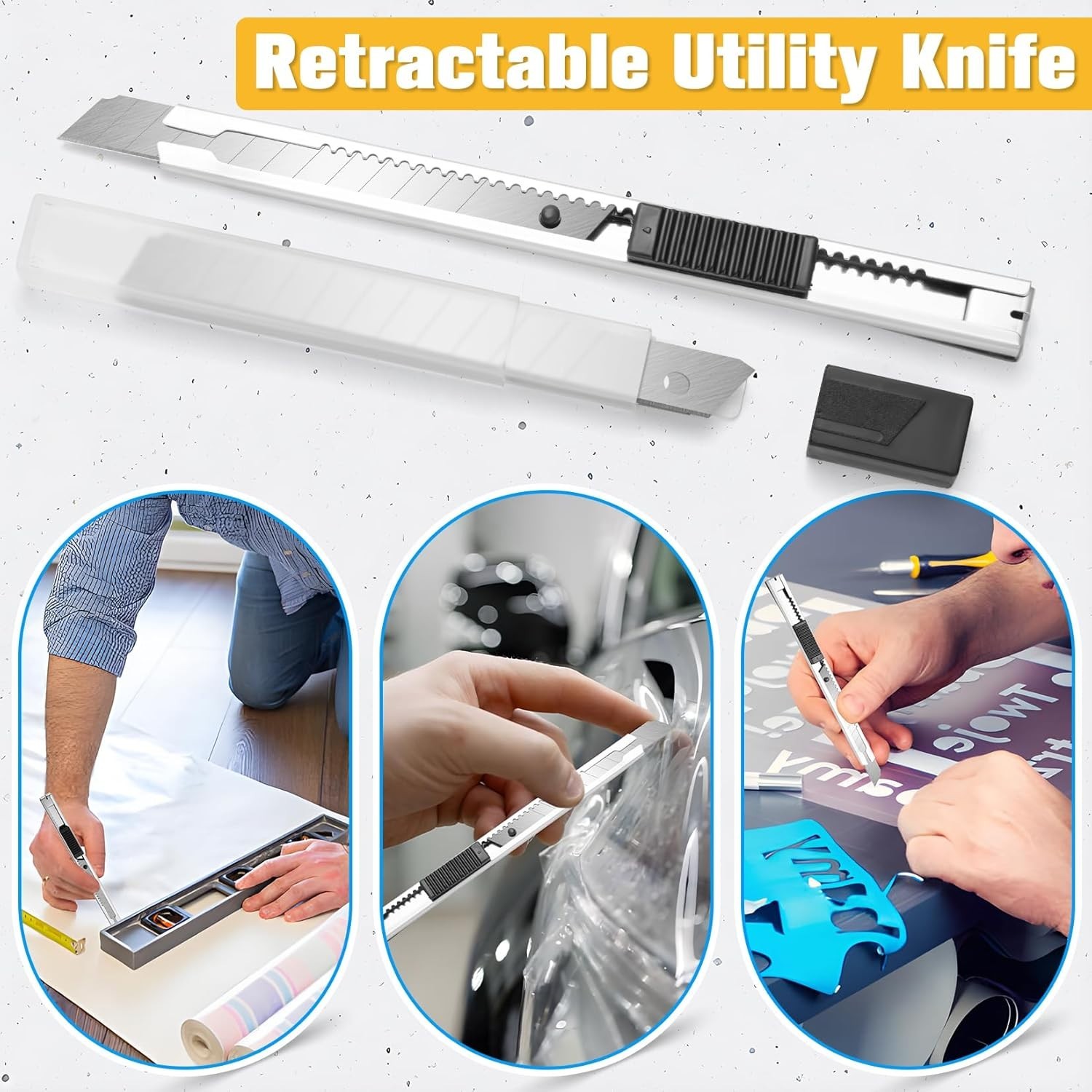 Vinyl Wrap Tool Kit for Car Window Tint Installation, 4″ Felt Edge Squeegee, …