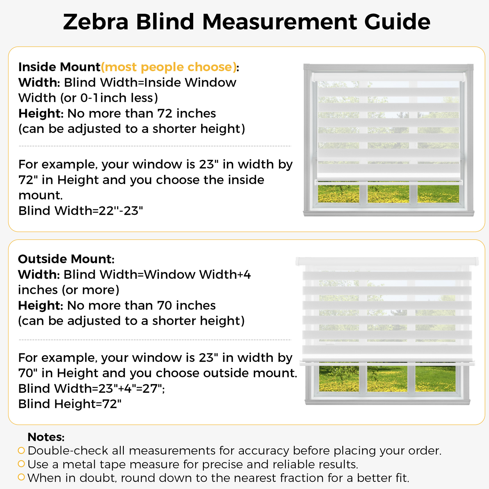Cordless Zebra Privacy Blind Window Shade Light Filter UV Proof for Home Office
