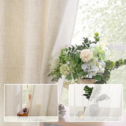 30 Inch Short Curtains for Small Window, Light 42″W x 30″L (Pack of 2) Beige