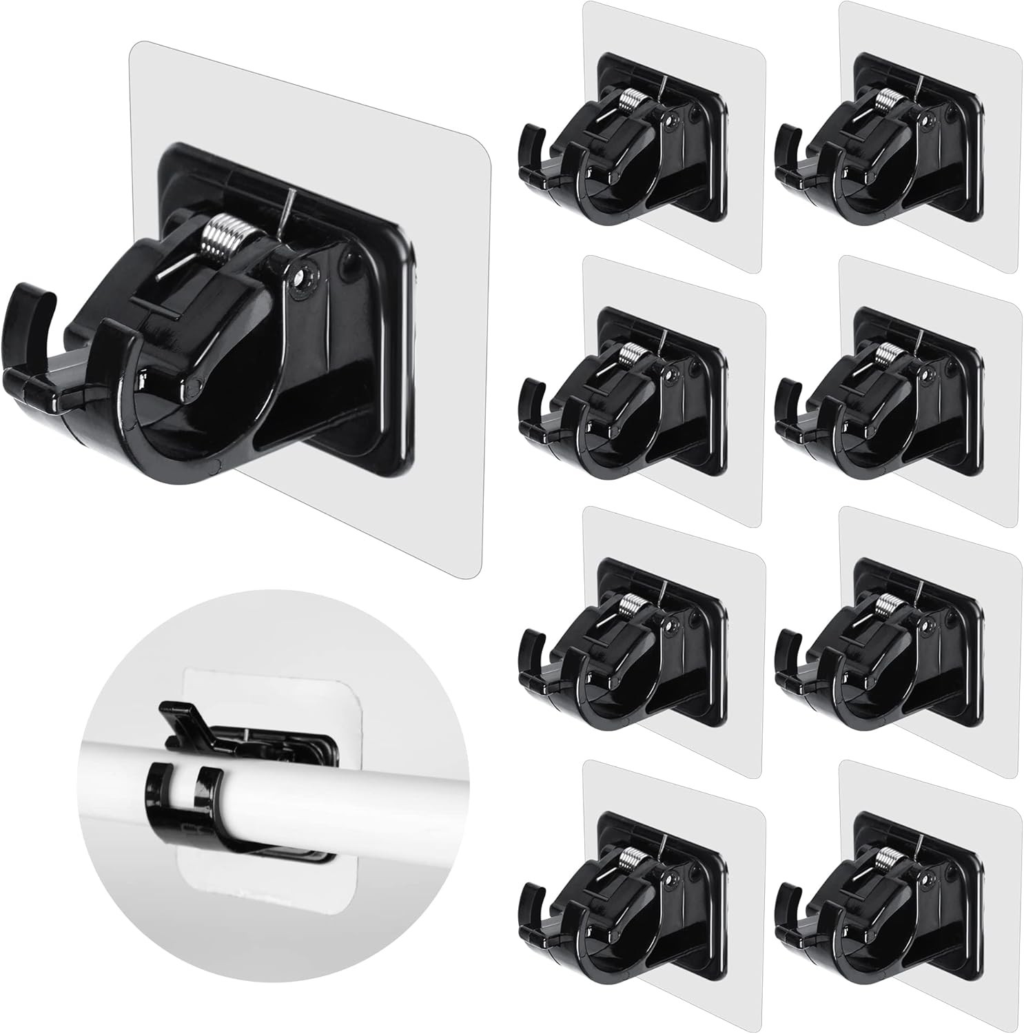 Curtain Rod Brackets No Drilling,Self Adhesive Curtain Rod Holder Hooks for Home
