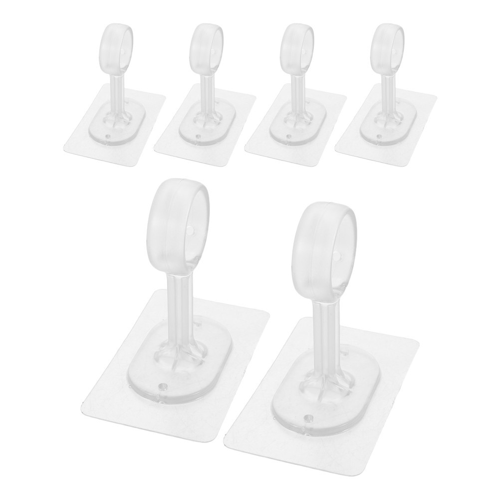 6Pcs Reusable ABS Ceiling Mounted Curtain Rod Brackets Transparent No Drilling