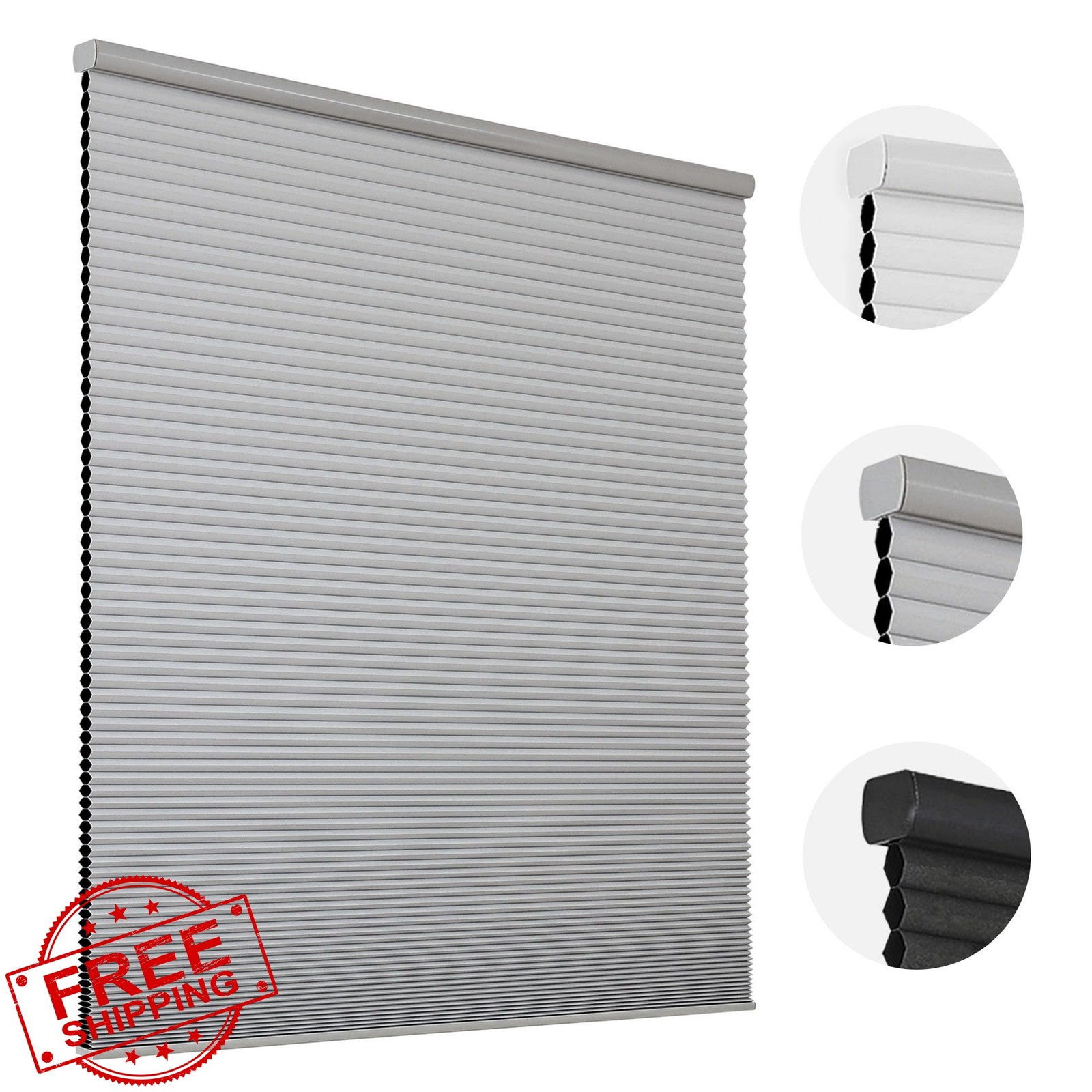 Joydeco Grey Cellular Shades 31″W x 64″H