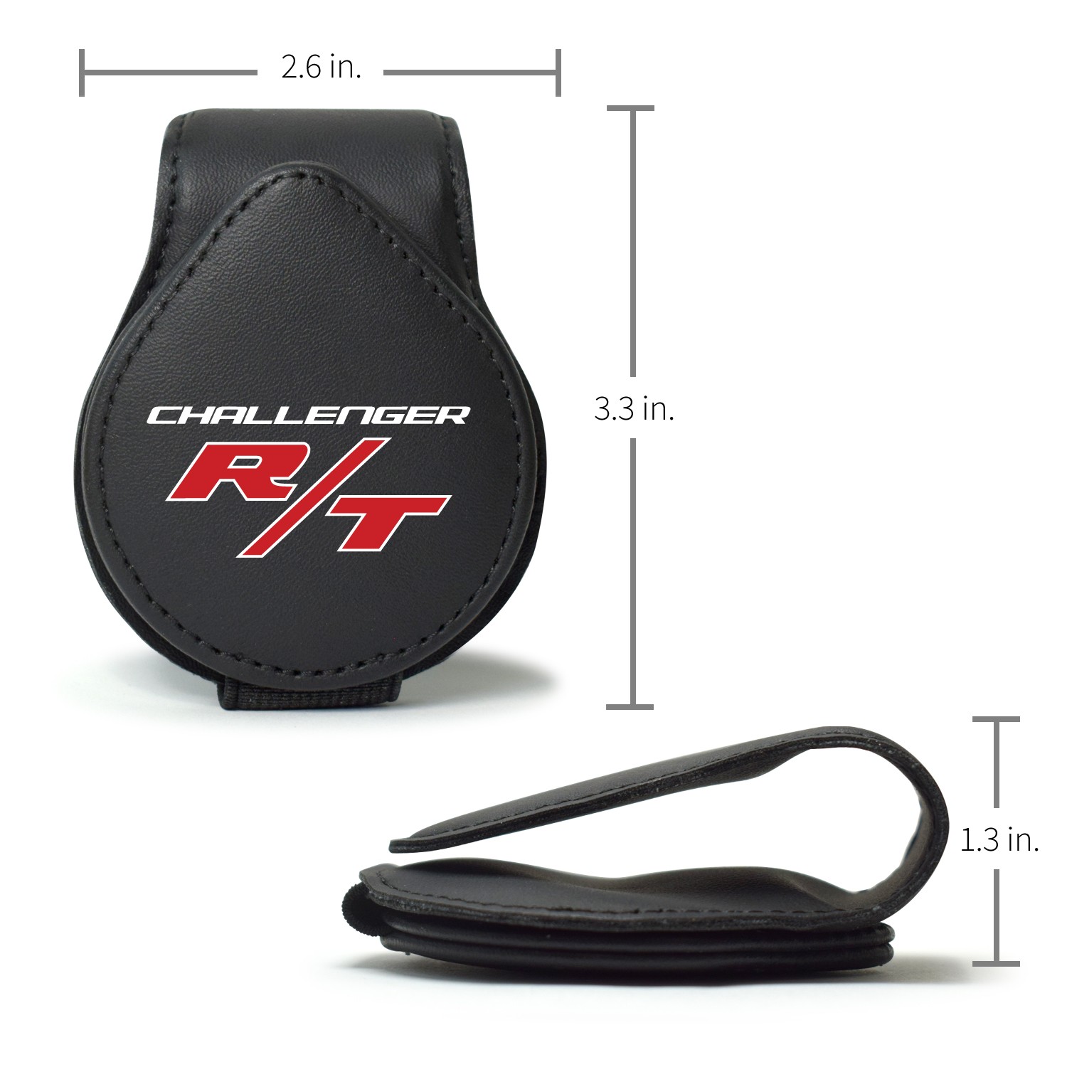 Dodge Challenger R/T Leather Magnetic Sunglass Holder Car Sun Visor Clip