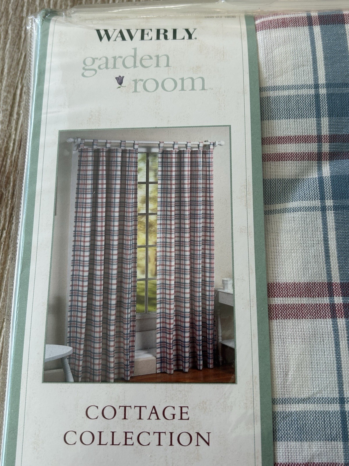 Waverly Tab-Top Panel, 42”x84” Cottage Collection Red/Wht/Blue Plaid – Brand New